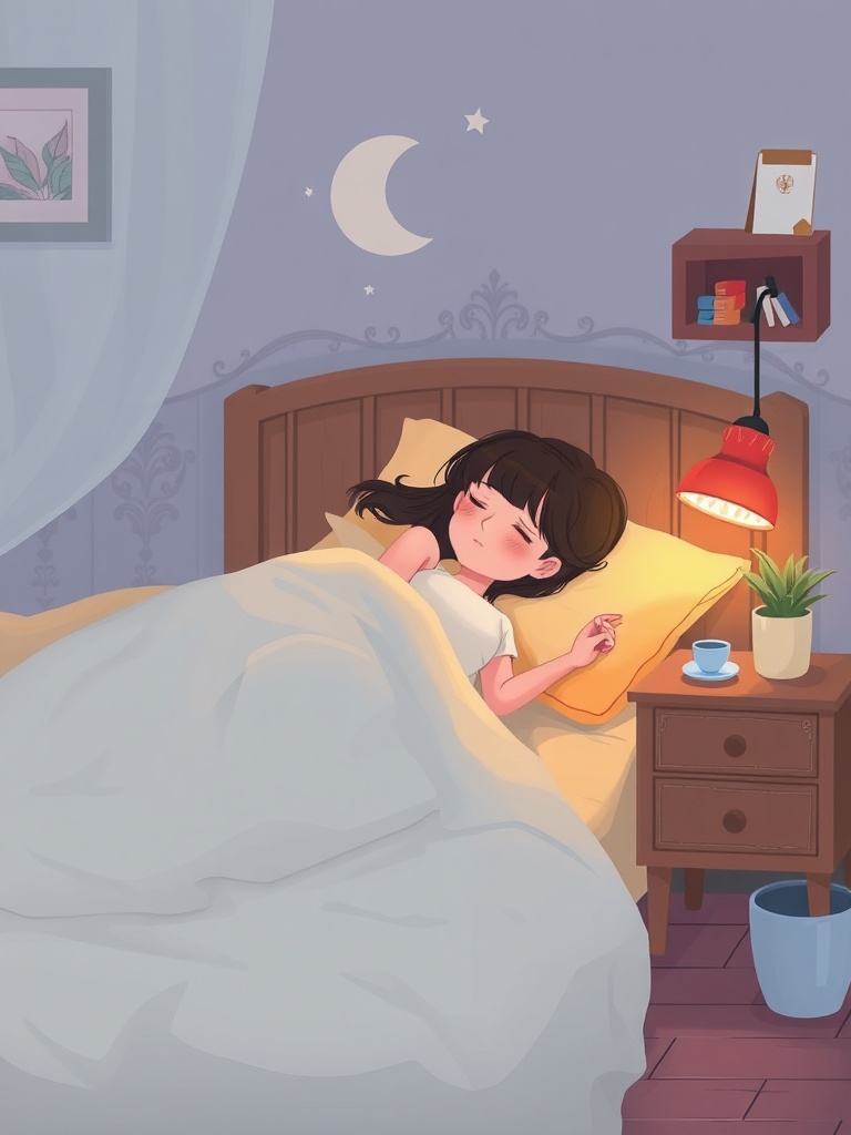 Ilustração de uma pessoa dormindo tranquilamente, representando a importância da saúde do sono no dia a dia.